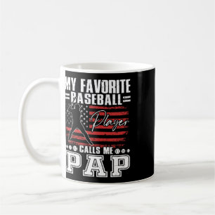 Taza De Café Mi jugador favorito me llama Papá Bandera American