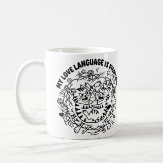 Taza De Café Mi lenguaje del amor es pelear - Gatos divertidos