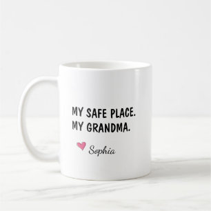 Taza De Café Mi Lugar Seguro Mi Abuela Personalizado