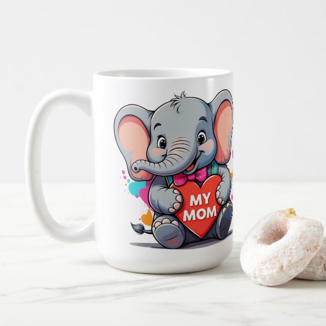 Taza De Café mi madre - Día de la Madre - elefante (Con donut)