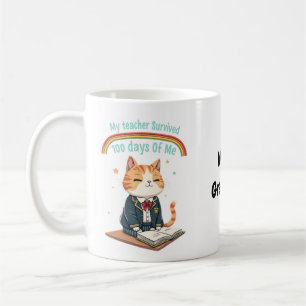 Taza De Café Mi maestro sobrevivió 100 días conmigo
