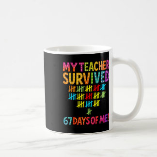 Taza De Café Mi maestro sobrevivió 67 días de mí Seis Siete Mem