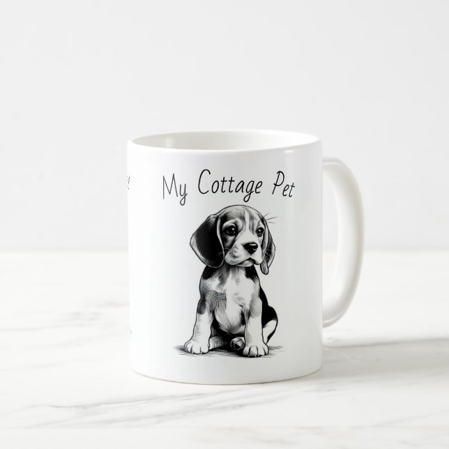 Taza De Café Mi Mascota de cabaña - Beagle (Anverso derecho)