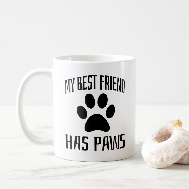 Taza De Café Mi mejor amigo tiene garras - amantes del perro (Con donut)