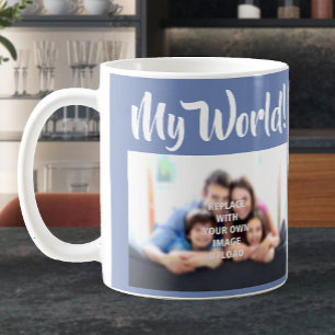 Taza De Café "Mi Mundo" - La foto de tu familia en una