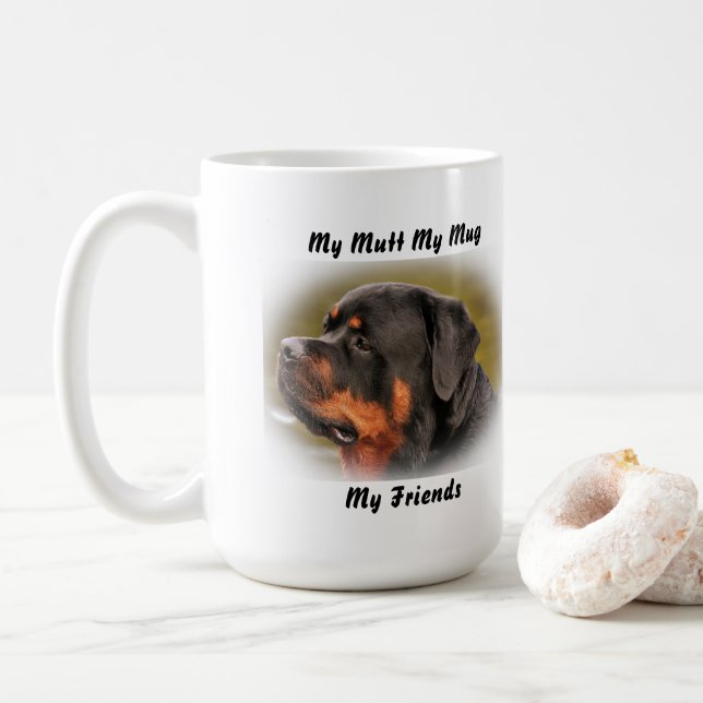 Taza De Café Mi Mutt Mi Mug Mis Amigos. (Con donut)