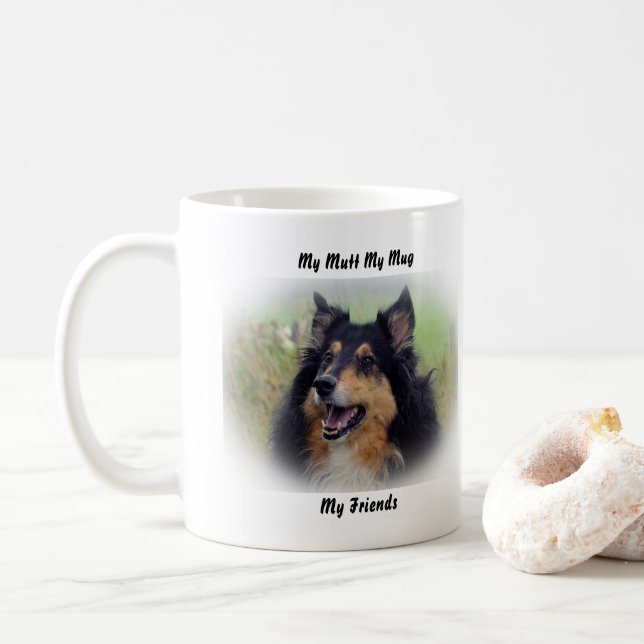 Taza De Café Mi Mutt Mi Mug Mis Amigos. (Con donut)