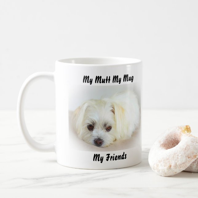 Taza De Café Mi Mutt Mi Mug Mis Amigos. (Con donut)