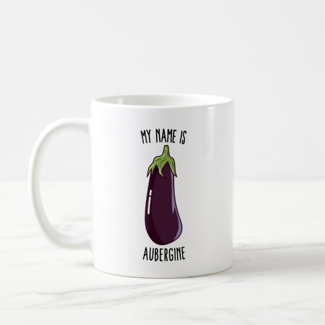 Taza De Café Mi Nombre Es Eggplant - Divertido Eggplant (Izquierda)