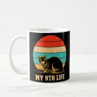Taza De Café Mi noveno cumpleaños de vida Kitten Bday Dad Chist