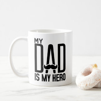 Taza De Café Mi papá es mi héroe - Arte de tipografía del Día d