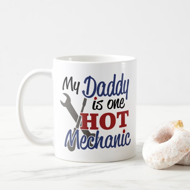 Taza De Café Mi papá es un mecánico caliente (Con donut)