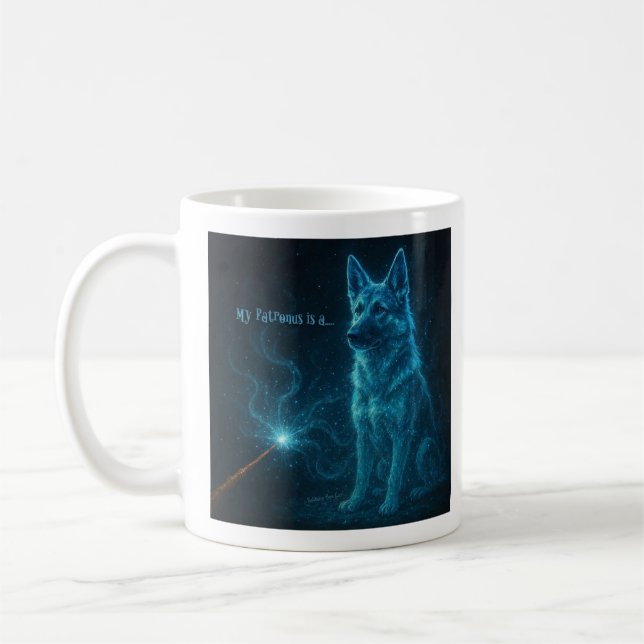 Taza De Café Mi Patronus es un Pastor Alemán (Izquierda)