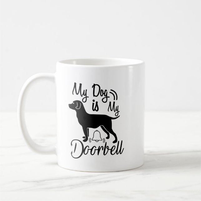 Taza De Café Mi Perro Es Mi Café De La Puerta - Divertido Perro (Izquierda)