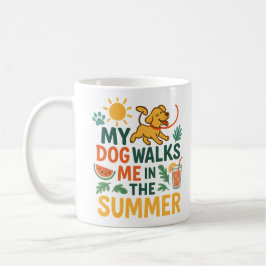 Taza De Café Mi perro me pasea en verano - Amante de perros div