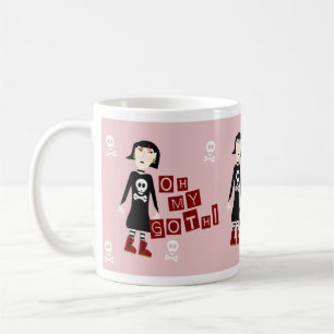 Taza De Café Mi personaje de chica gótica divertida y sombría