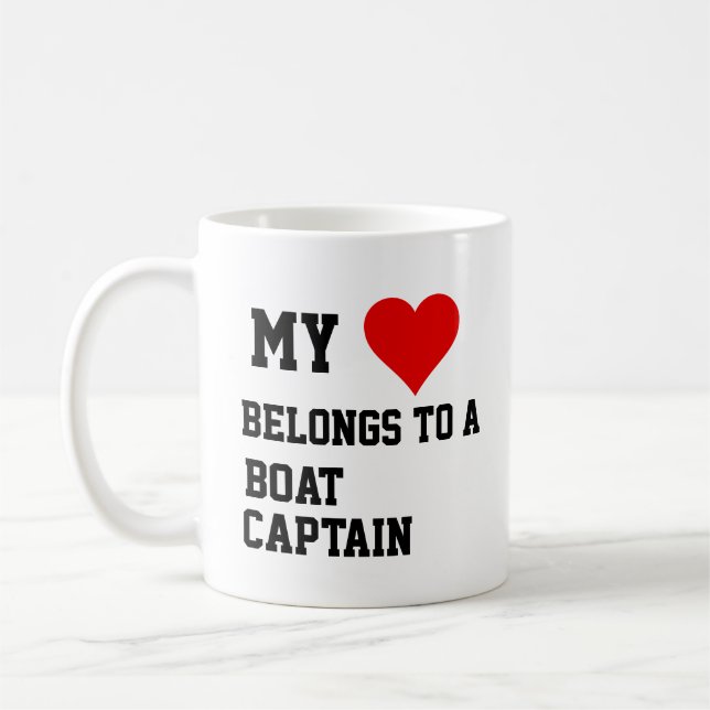 Taza De Café Mi Pertenece A Un Capitán De Barco Mug (Izquierda)