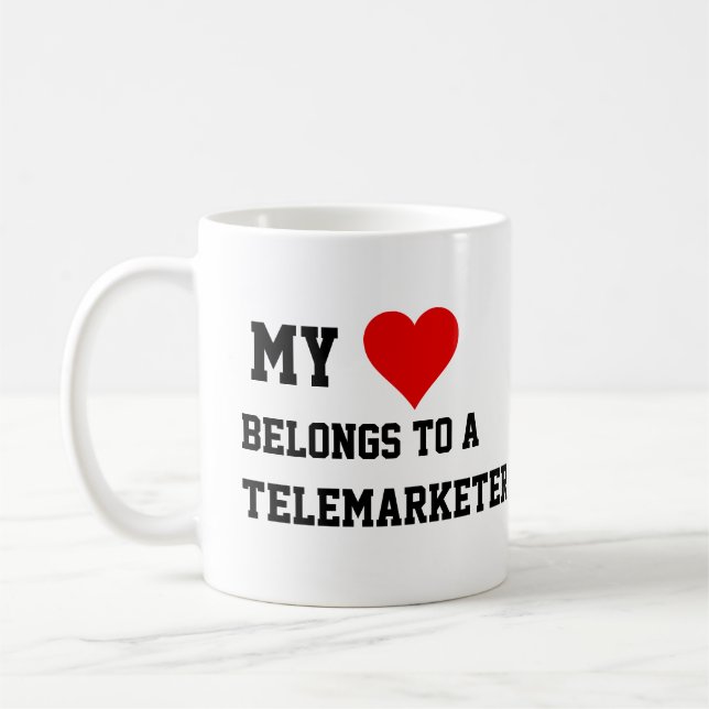 Taza De Café Mi Pertenece A Un Telemarketer Mug (Izquierda)