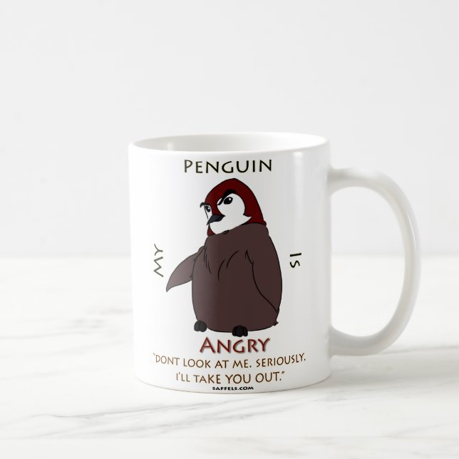 Taza De Café Mi pingüino es… ¡Enojado!! (Derecha)