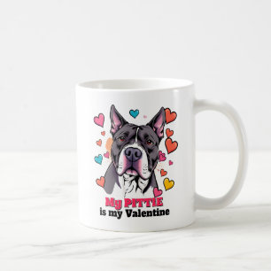 Taza De Café Mi Pitbull es mi perro de San Valentín gracioso