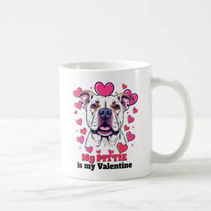 Taza De Café Mi Pitbull es mi perro del Día de San Valentín Lin