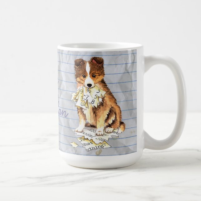 Taza De Café Mi plan de clases de Sheltie Ate my (Derecha)