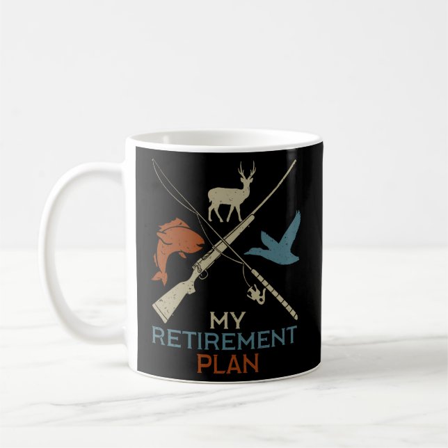 Taza De Café Mi plan de retiro Cazar Abuelo de Caza de Pescador (Izquierda)