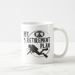 Taza De Café mi plan de retiro scuba buceo mug beg