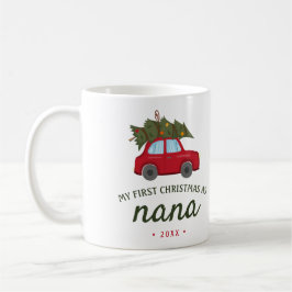 Taza De Café Mi primera Navidad como árbol de autos rojos de Na