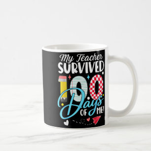 Taza De Café Mi profesor sobrevivió 100 días conmigo divertido