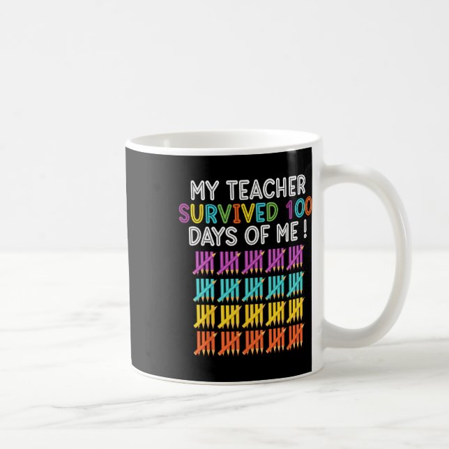 Taza De Café Mi Profesor Sobrevivió A 100 Días De Mi Diversión  (Derecha)