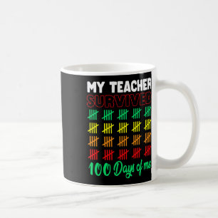 Taza De Café Mi Profesor Sobrevivió A 100 Días De Mí Escolar Di