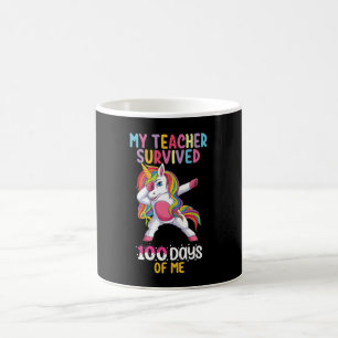 Taza De Café Mi Profesor Sobrevivió A 100 Días De Mi Escuela Un