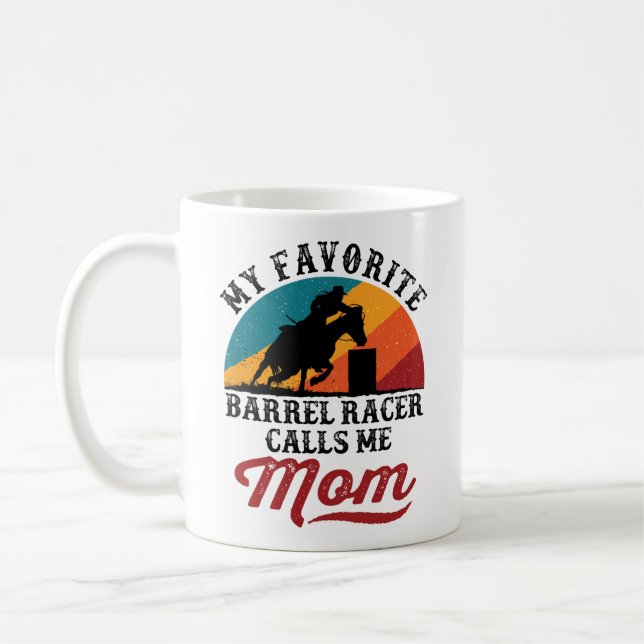 Taza De Café Mi Racer De Barril Favorito Me Llama Mamá Retro (Izquierda)