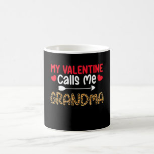 Taza De Café Mi San Valentín me llama abuela leopardo búfalo