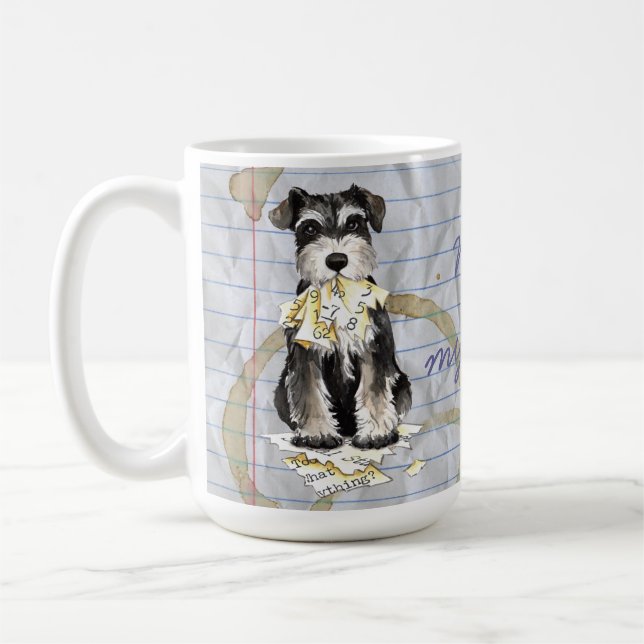 Taza De Café Mi Schnauzer miniatura comió mi plan de lección (Izquierda)