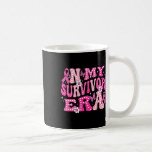 Taza De Café Mi sobreviviente era de cáncer de mama retro rosad
