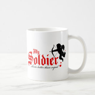 Taza De Café Mi Soldado Dispara Mejor Que Cupido