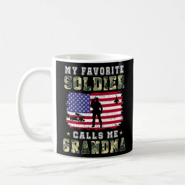 Taza De Café Mi soldado favorito me llama Ejército Orgulloso De (Izquierda)