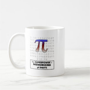 Taza De Café Mi superpotencia es la memoria de los dígitos Pi