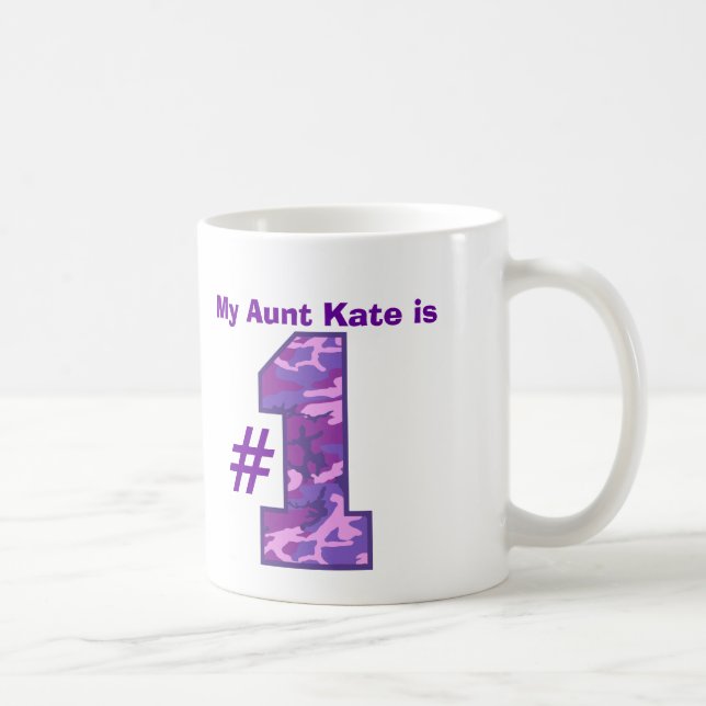 Taza De Café Mi TÍA es número uno Camo púrpura conocido de (Derecha)