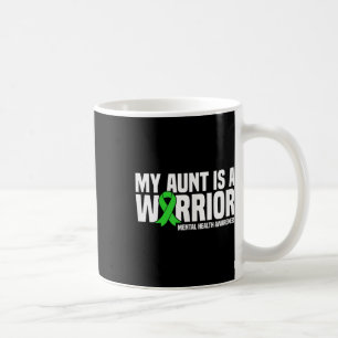 Taza De Café Mi Tía Es Una Cinta Verde Guerrera De Salud Mental