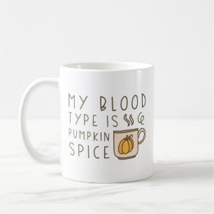 Taza De Café Mi Tipo De Sangre Es Especie De Calabaza