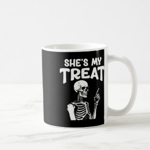 Taza De Café Mi tratamiento Skeleton coincidiendo con Halloween