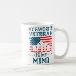 Taza De Café Mi veterano favorito es mi Mimi bandera americana