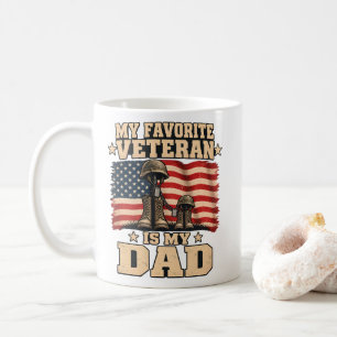 Taza De Café Mi Veterano Favorito Es Mi Papá Orgulloso Niño Mil