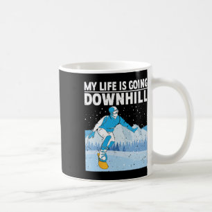 Taza De Café Mi vida se está volviendo cuesta abajo Snowboarder
