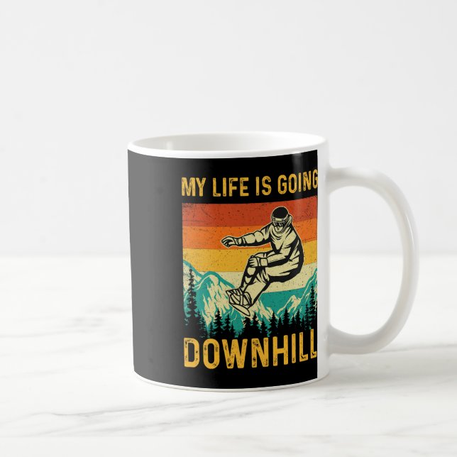 Taza De Café Mi vida va cuesta abajo - Snowboardi (Derecha)