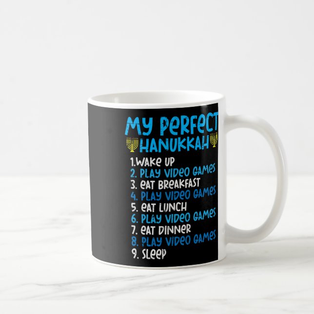 Taza De Café Mi videojuego perfecto Hanukkah Chanukah Jew Men B (Derecha)