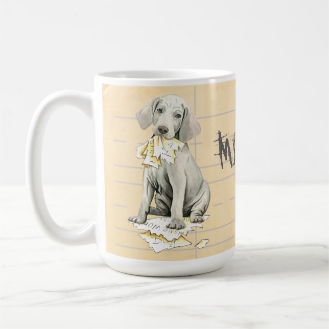 Taza De Café Mi Weimaraner se comió mi casa (Izquierda)